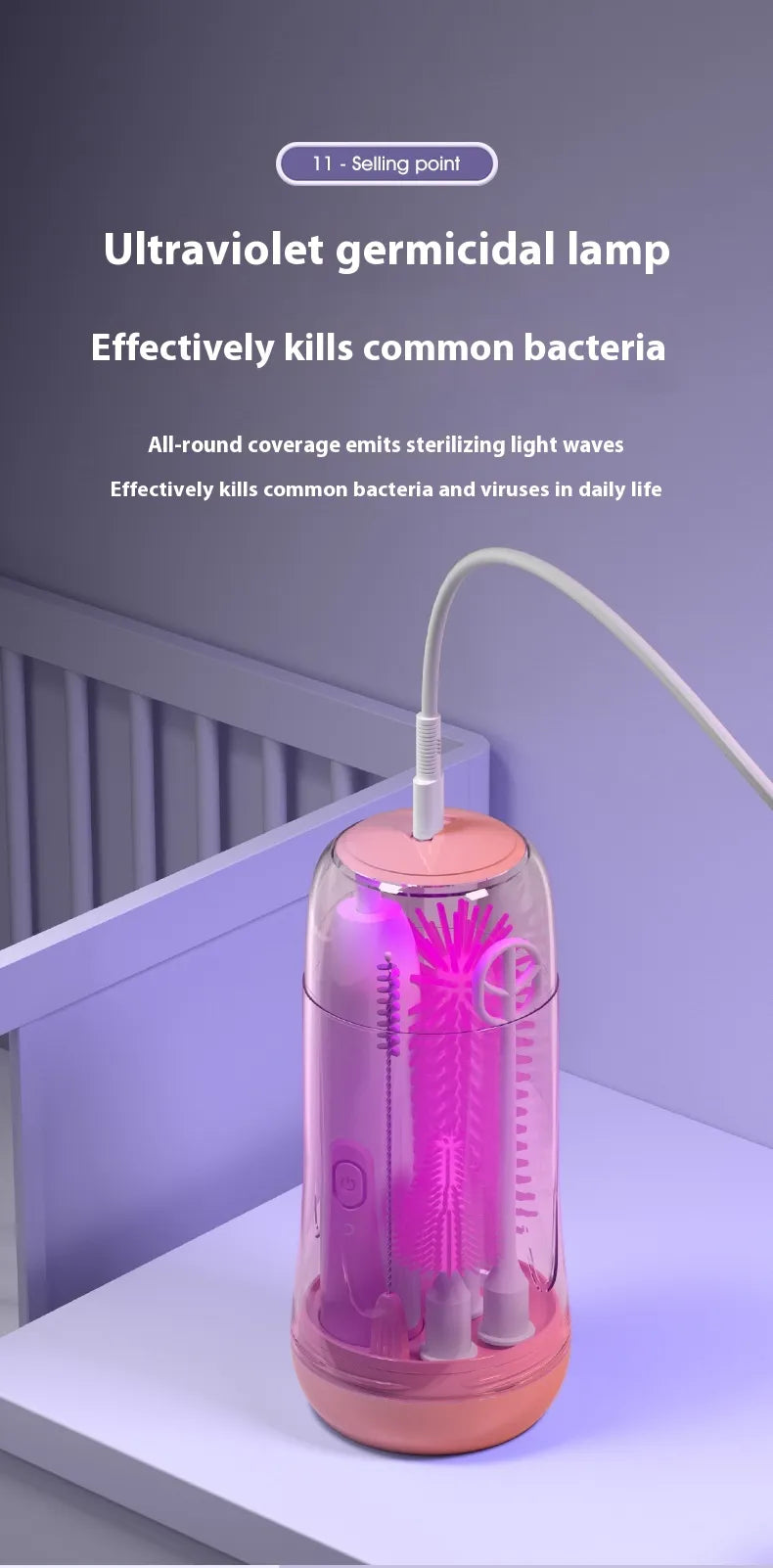 Electric Baby Bottle Cleaning & UV Sterilizer Set
