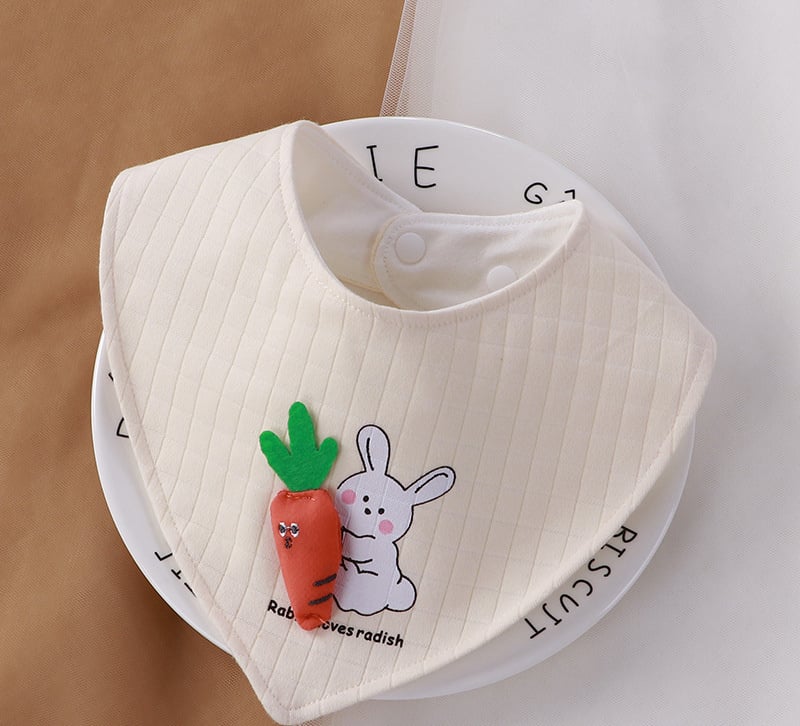 WarmNest™ Soft Cotton Baby Bib – Cartoon Bandana Bib for Newborns & Toddlers