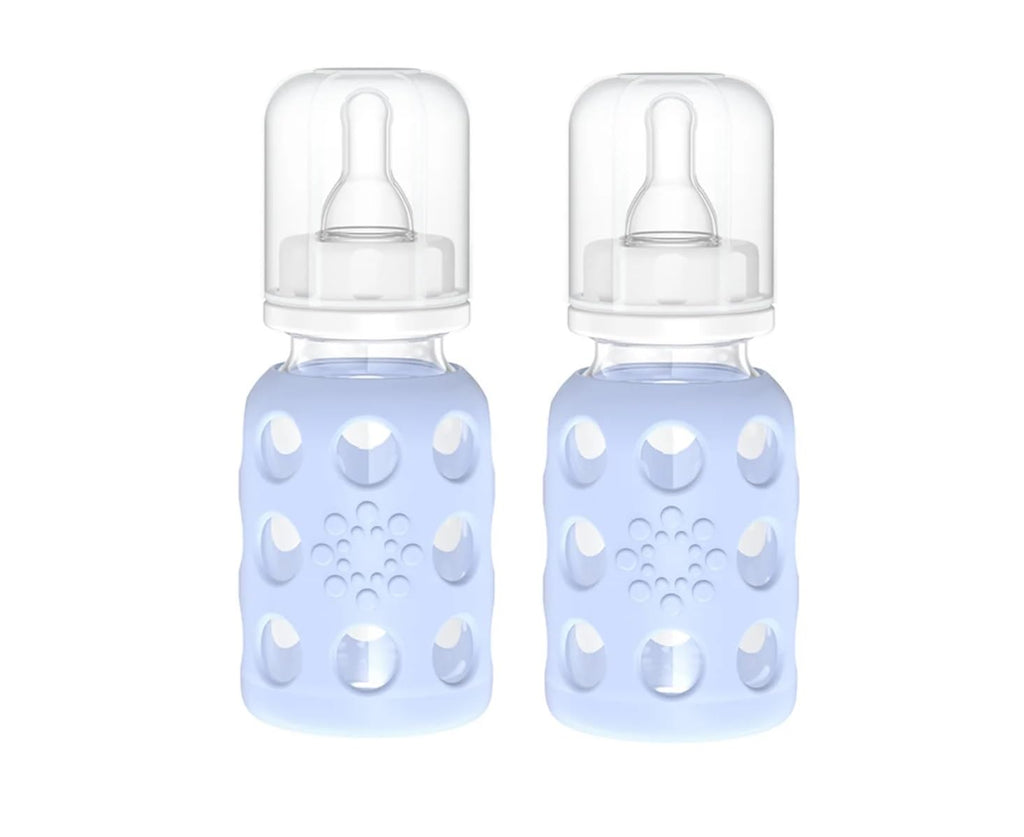 Premium Glass Baby Bottles – 2 Pack with Silicone Protection
