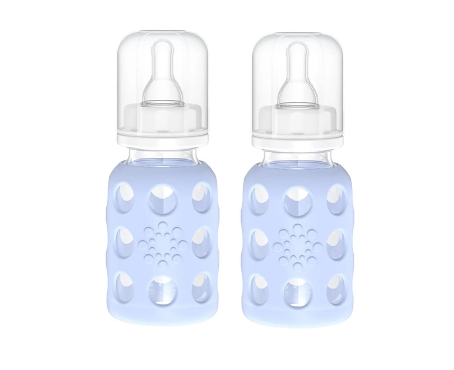 Premium Glass Baby Bottles – 2 Pack with Silicone Protection