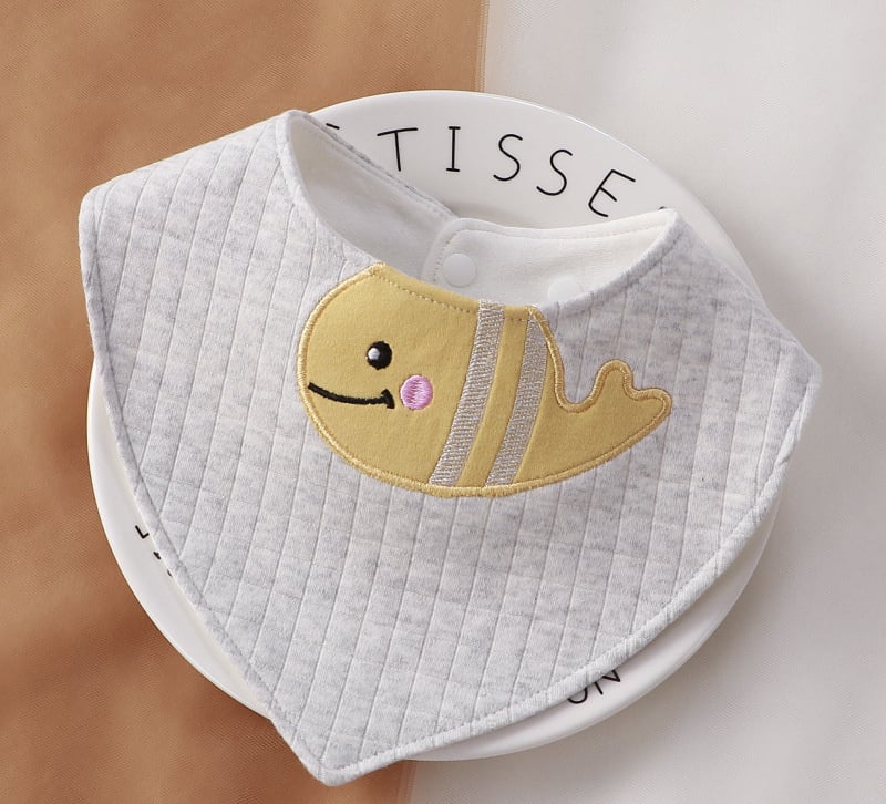 WarmNest™ Soft Cotton Baby Bib – Cartoon Bandana Bib for Newborns & Toddlers