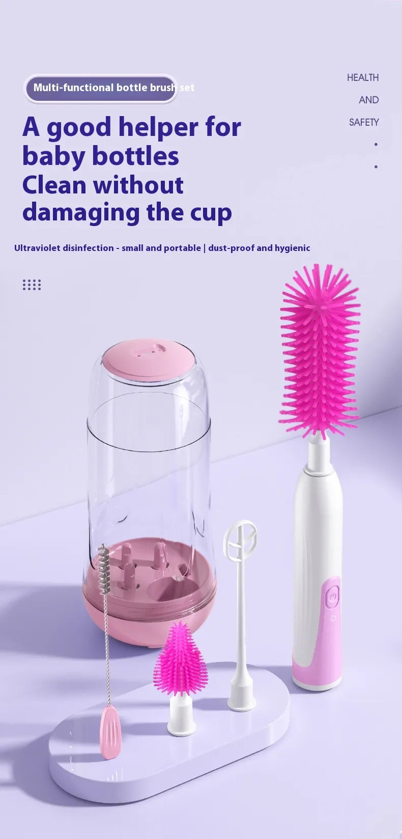 Electric Baby Bottle Cleaning & UV Sterilizer Set