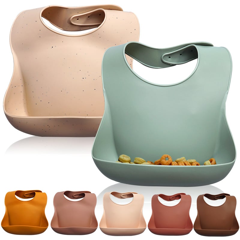 WarmNest™ Silicone Baby Bib with Food Catcher – Waterproof & Easy Clean