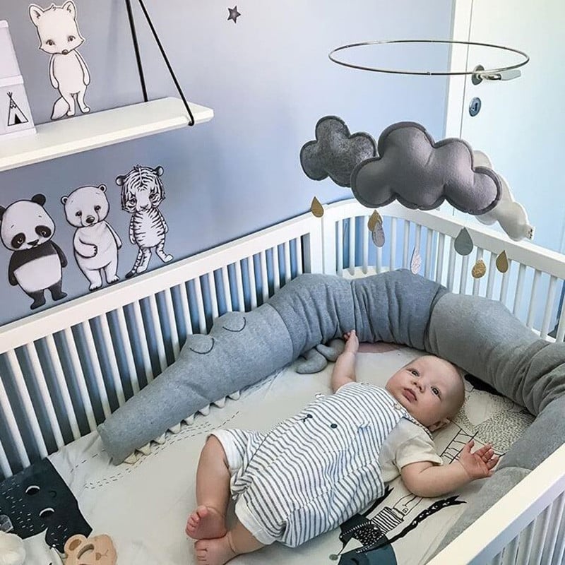 Cartoon Baby Crib Bumper Pillow and Room Decor
