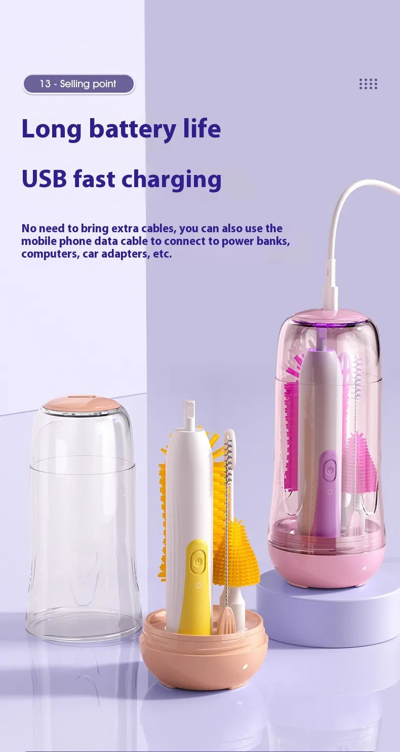Electric Baby Bottle Cleaning & UV Sterilizer Set