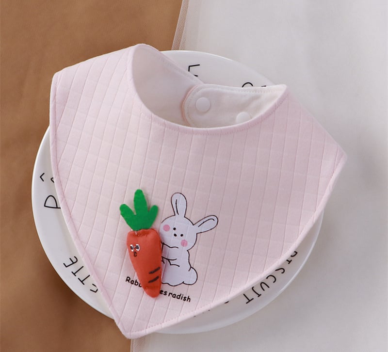 WarmNest™ Soft Cotton Baby Bib – Cartoon Bandana Bib for Newborns & Toddlers